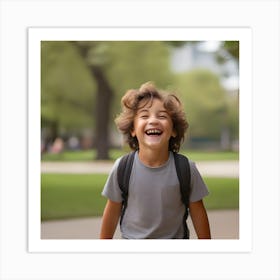 Smiling Boy In School Art Print