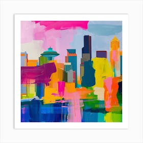 Abstract Travel Collection Seattle Washington 2 Art Print