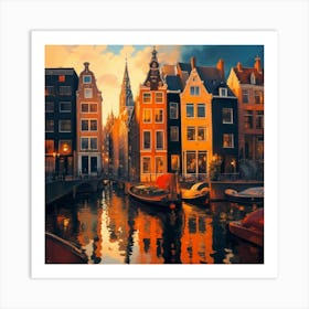 Amsterdam At Sunset Art Print