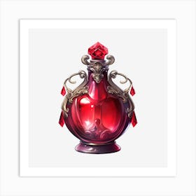 Red Perfume Bottle 3 Art Print
