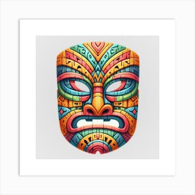 Watercolor Festival Tiki Mask 10 Art Print