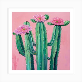 Pink Cactus Art Print