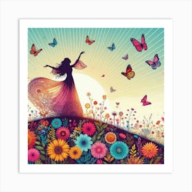 Butterfly Girl Art Print