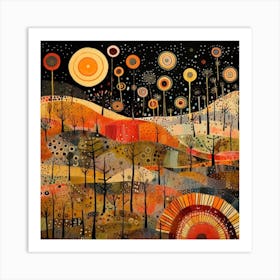 A Landscape in the Style of Vintage Collage Art Print