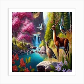 Deer In The Forest Art Print