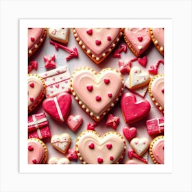 Valentine'S Day Cookies Art Print