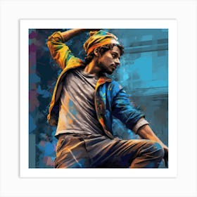 Dancer In Blue Art Print