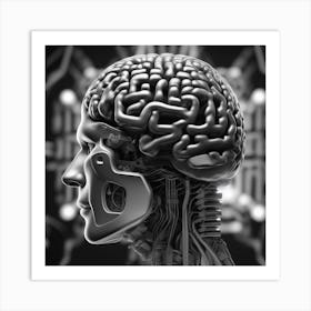 Human Brain With Artificial Intelligence 32 Art Print