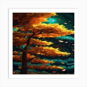 Autumn Trees In The Forest Art Print