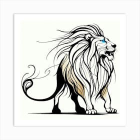 Lion Tattoo 1 Art Print