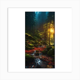 Sunset In The Forest 6 Art Print