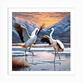 Cranes In Flight Art Print