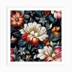 Floral Wallpaper 19 Art Print