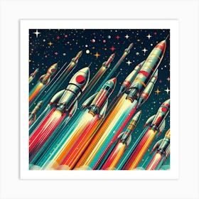 Retro Futuristic Elements,Retro Futuristic Background,Retro Futuristic Templates (8) Art Print