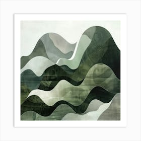 Japanese Watercolour Of Mount Amakarazi 2 Art Print