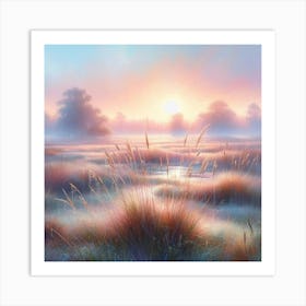 Sunrise In The Meadow 3 Art Print