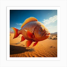 Firefly Surreal Desert With Elephant Sized Goldfish 23387 Art Print