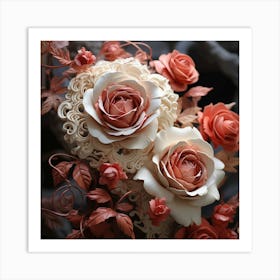 Paper Roses 3 Art Print