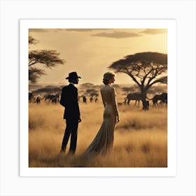 Princess Diana and Michael jackon at Ngorongoro Crater Art Print