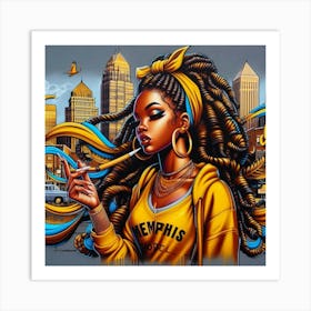 Memphis Urban Girl Art Print
