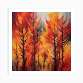 Bold Colorful Brushstrokes Creating An Abstract Repres 3 Art Print