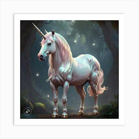 Unicorn In The Forest Art Print