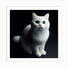 White Cat 2 Art Print