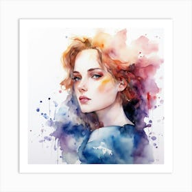 Watercolor Of A Woman Art Print