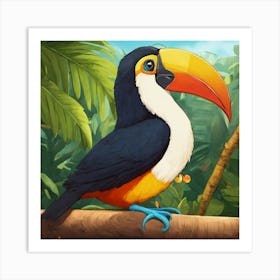 Cartoon Toucan Art Print