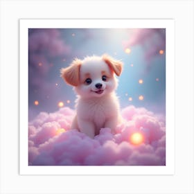 Puppy In Clouds Art Print