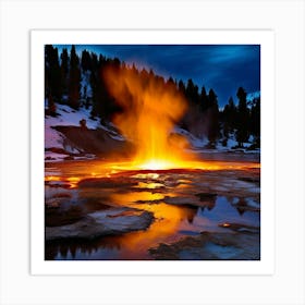 Abstract Landscape Yellowstone National Park Studio Photography Art Print