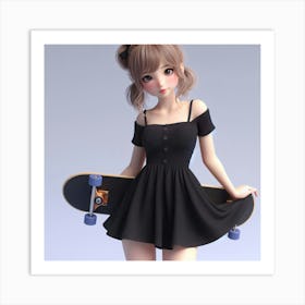 Skater Girl Art Print