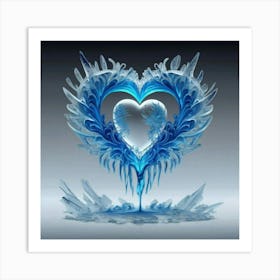 Heart silhouette in the shape of a melting ice sculpture 12 Art Print