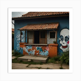 Graffiti House In Colombia Art Print