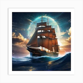 Ship In The Ocean 1 Art Print