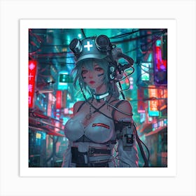 Cyber Punk Nurse Art Print