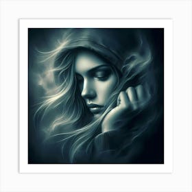 Girl In A Hood Art Print