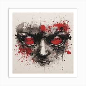 Face Of The Devil, ink, watercolour Art Print