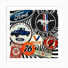 Ford Mustang Logos Poster