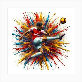 Arsenal Player Kicking A Soccer Ball 1 Art Print