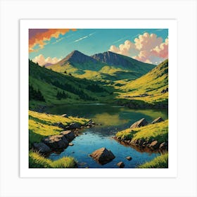 A Vibrant And Colorful Illustration Of Cadair I 01 Art Print