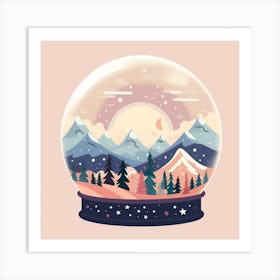 Mountain Snowglobe 1 Art Print