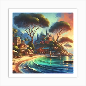 Beachside Village 12 Art Print