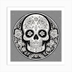 Mexican Skull Sticker 2d Cute Fantasy Dreamy Vector Illustration 2d Flat Centered By Tim Bur (15) Art Print