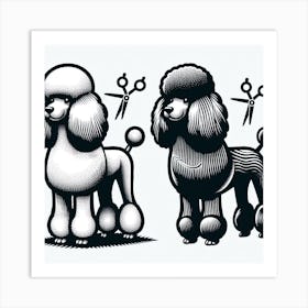 English groomed Poodle 7 Art Print