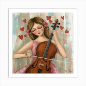Heartstrings Harmony print art - Elevate your Valentine's Day decor with a touch of romance and a splash of artistic allure Art Print