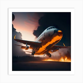 Airplane On Fire (16) Art Print