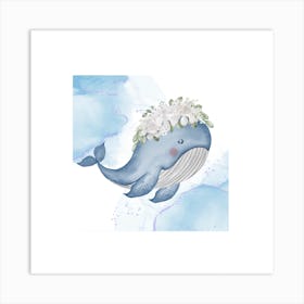 Floral Whale Art Print