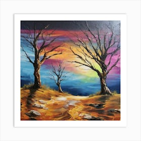 Sunset Trees Art Print