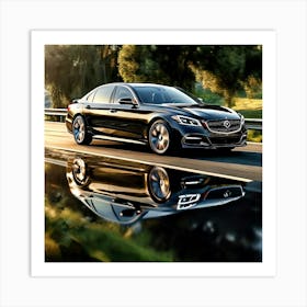 Beautiful Black Sedan Art Print